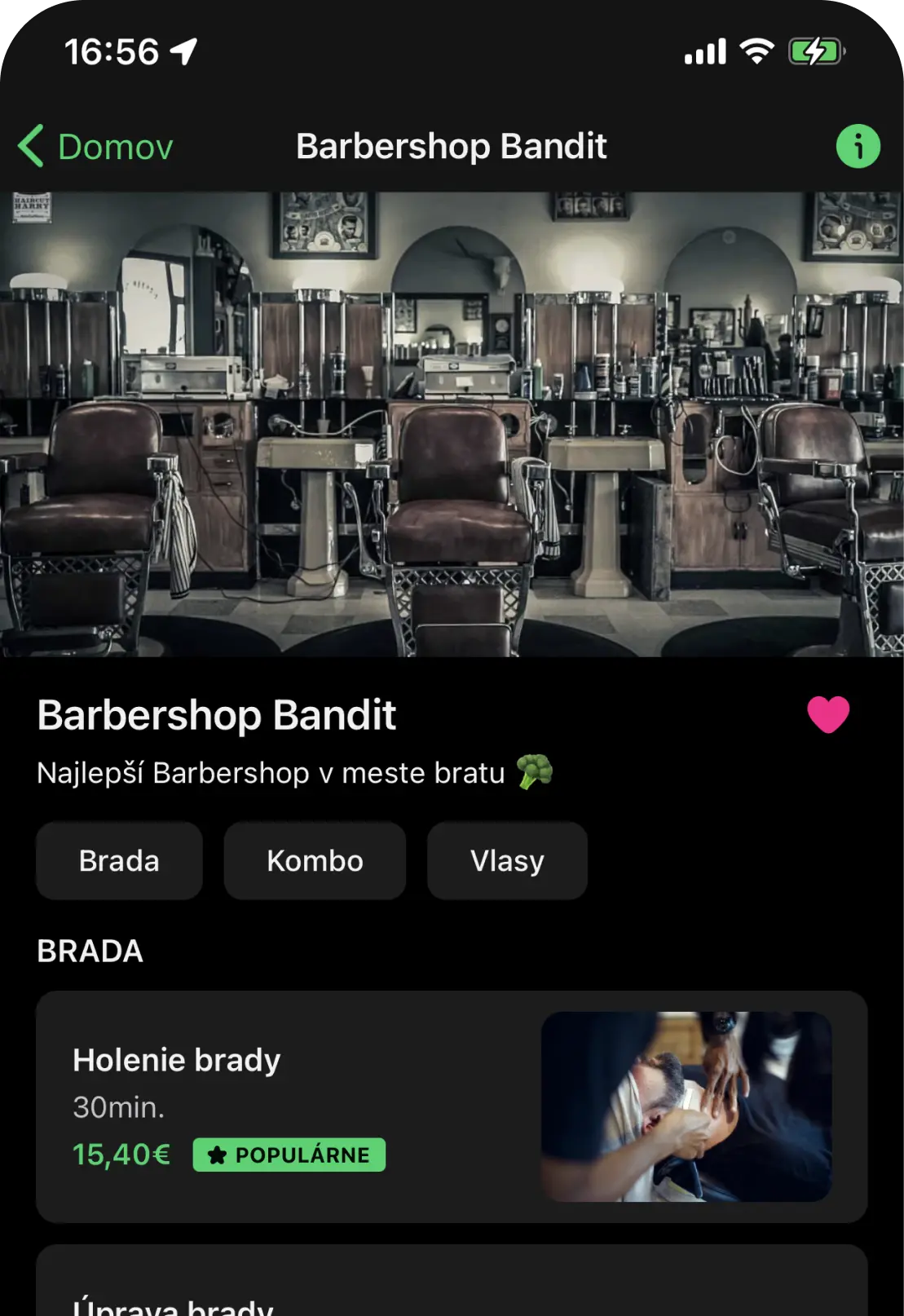 Screenshot appky pre klientov